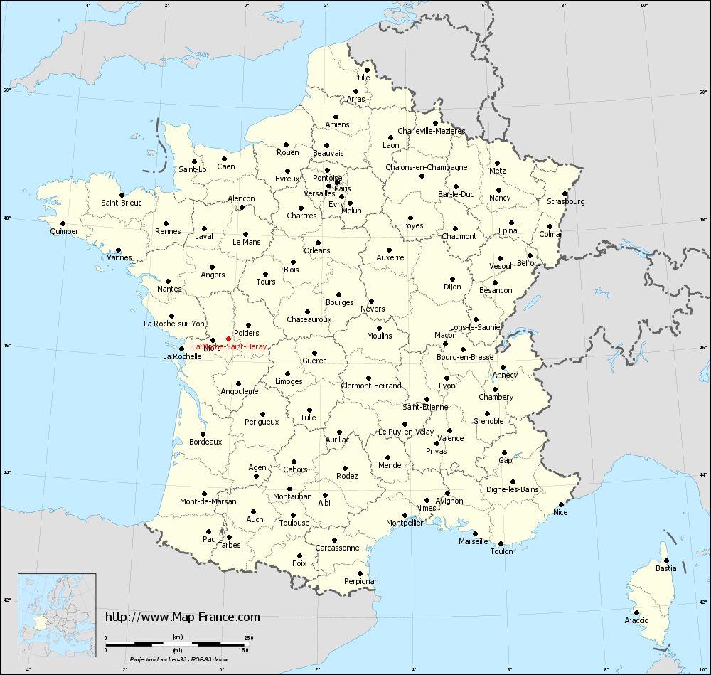 Administrative map of La Mothe-Saint-Héray